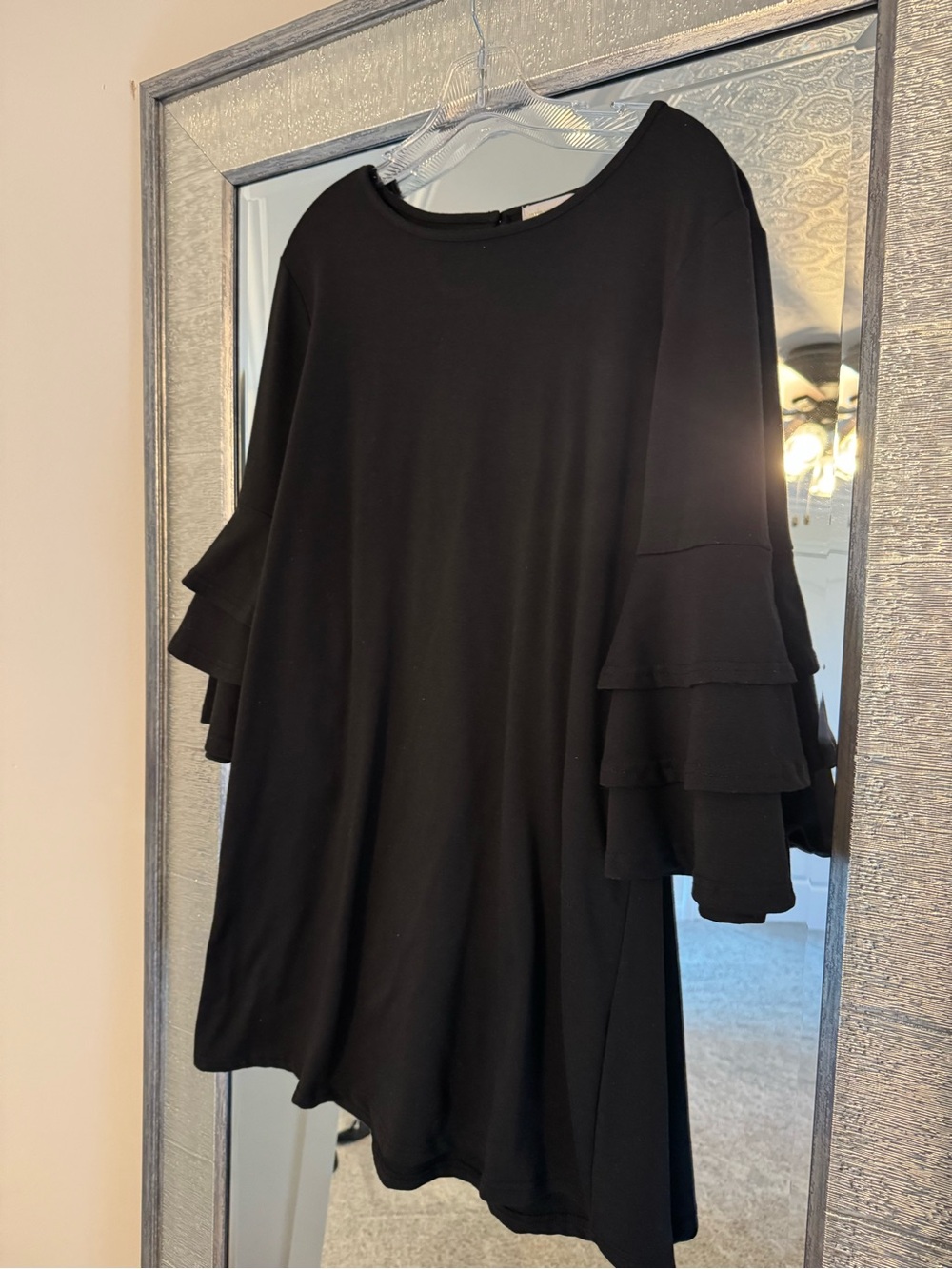 Simply Southern Black Tiered Ruffle Sleeve Tunic